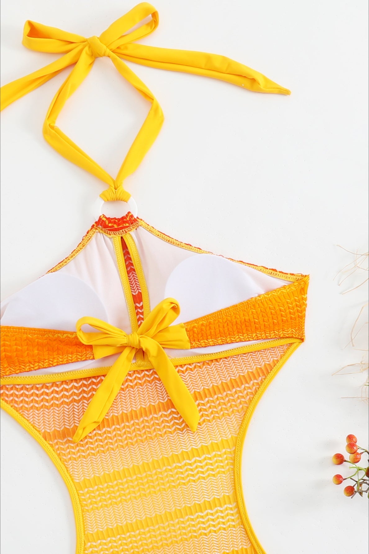 Lace Halter Cutout One Piece Set