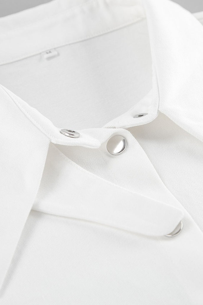 Unique Cropped Collared Blouse