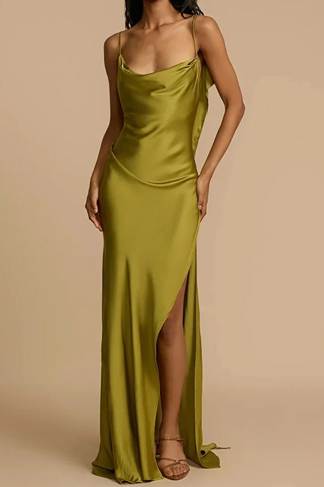 Elegant Sleeveless Deep Backless Maxi Dress