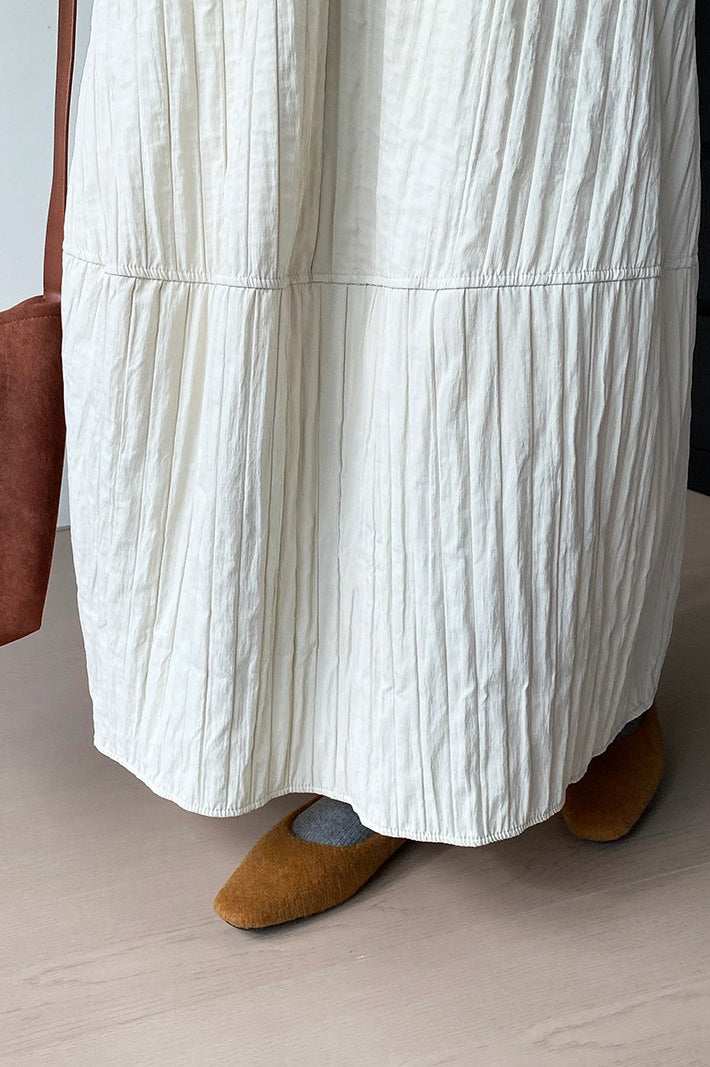 Vintage Quilted Cotton Puffer Midi Skirt