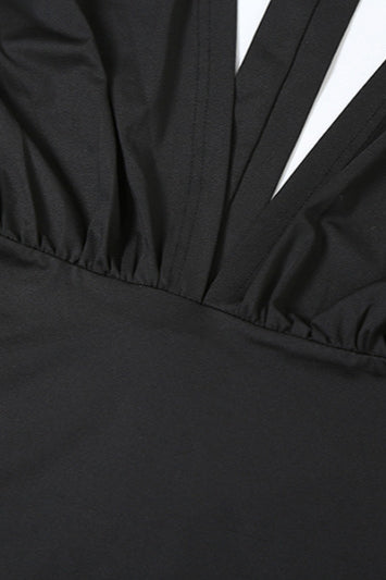 Fashionable V-Neck Backless Hooded Bodycon Maxi Dress