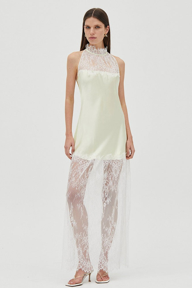Patchwork Lace Sheer Mesh Dress
