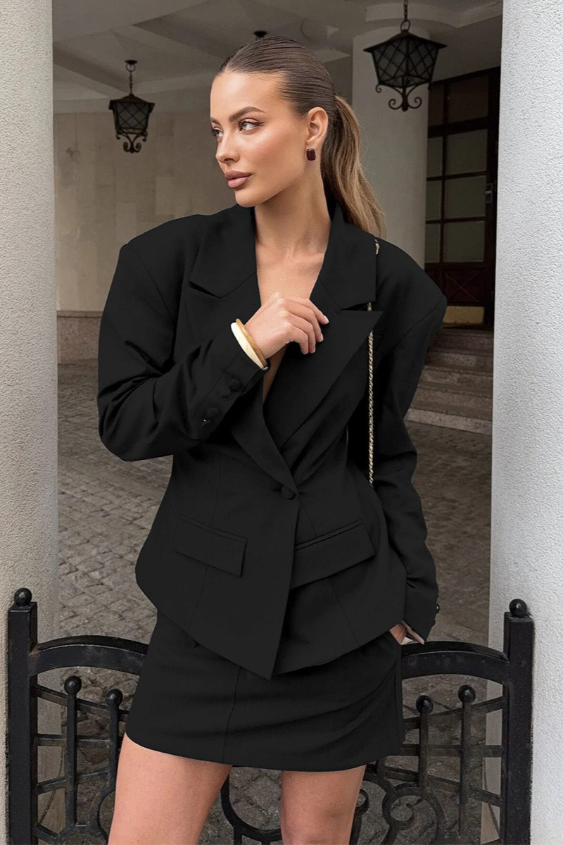Scarf Tie Waist Fitted Blazer