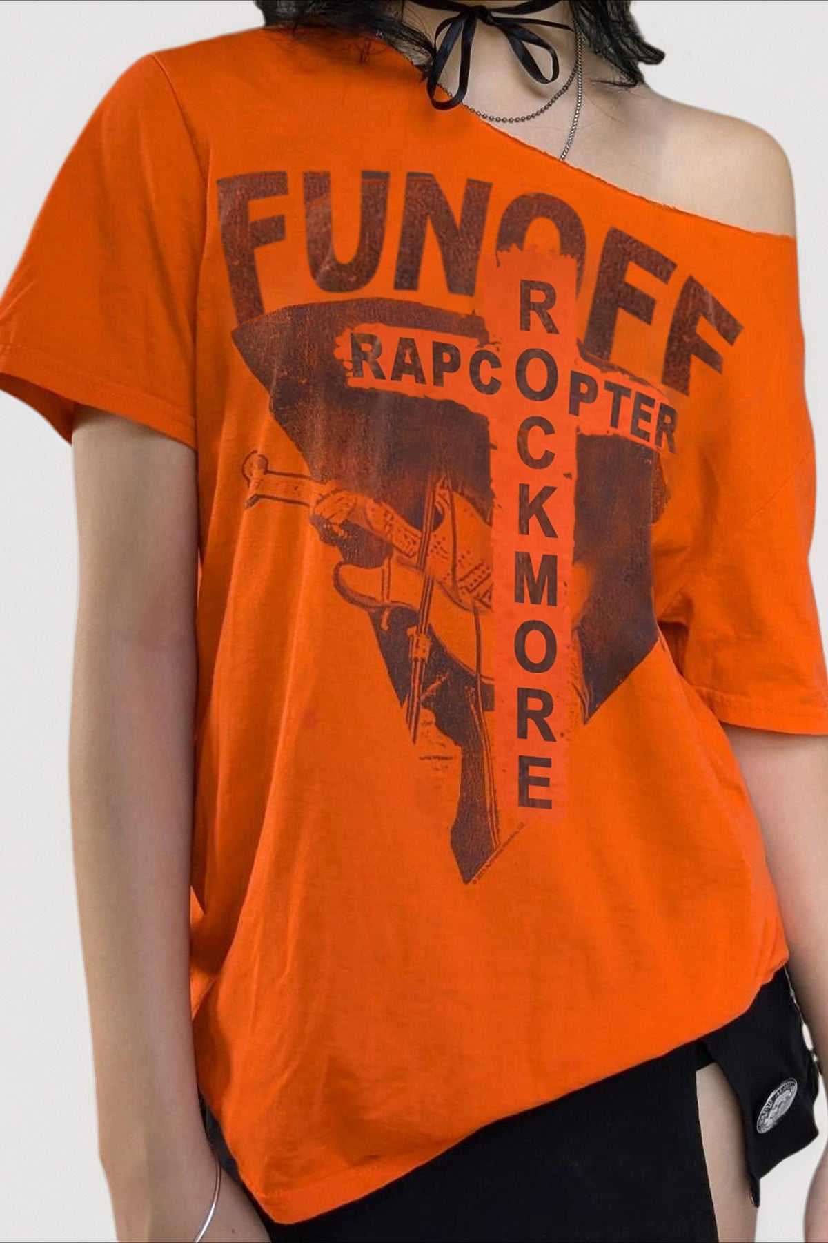 Distressed Print Loose Fit T-Shirt