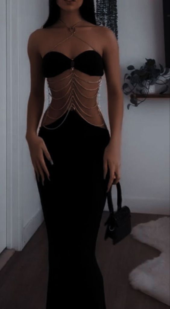 Mermaid Black Prom Dress Long Party Birthday Outfits