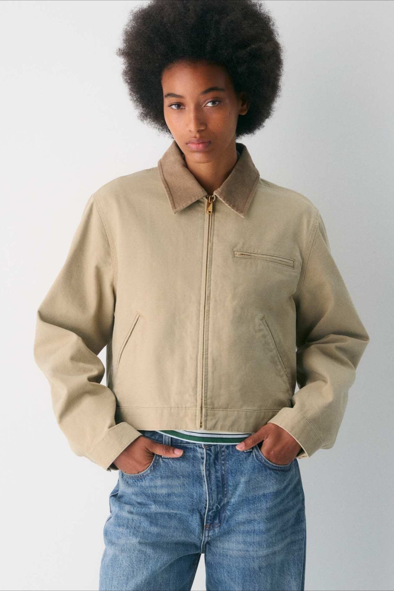 American Vintage Utility Cropped Coat - Fashionpara