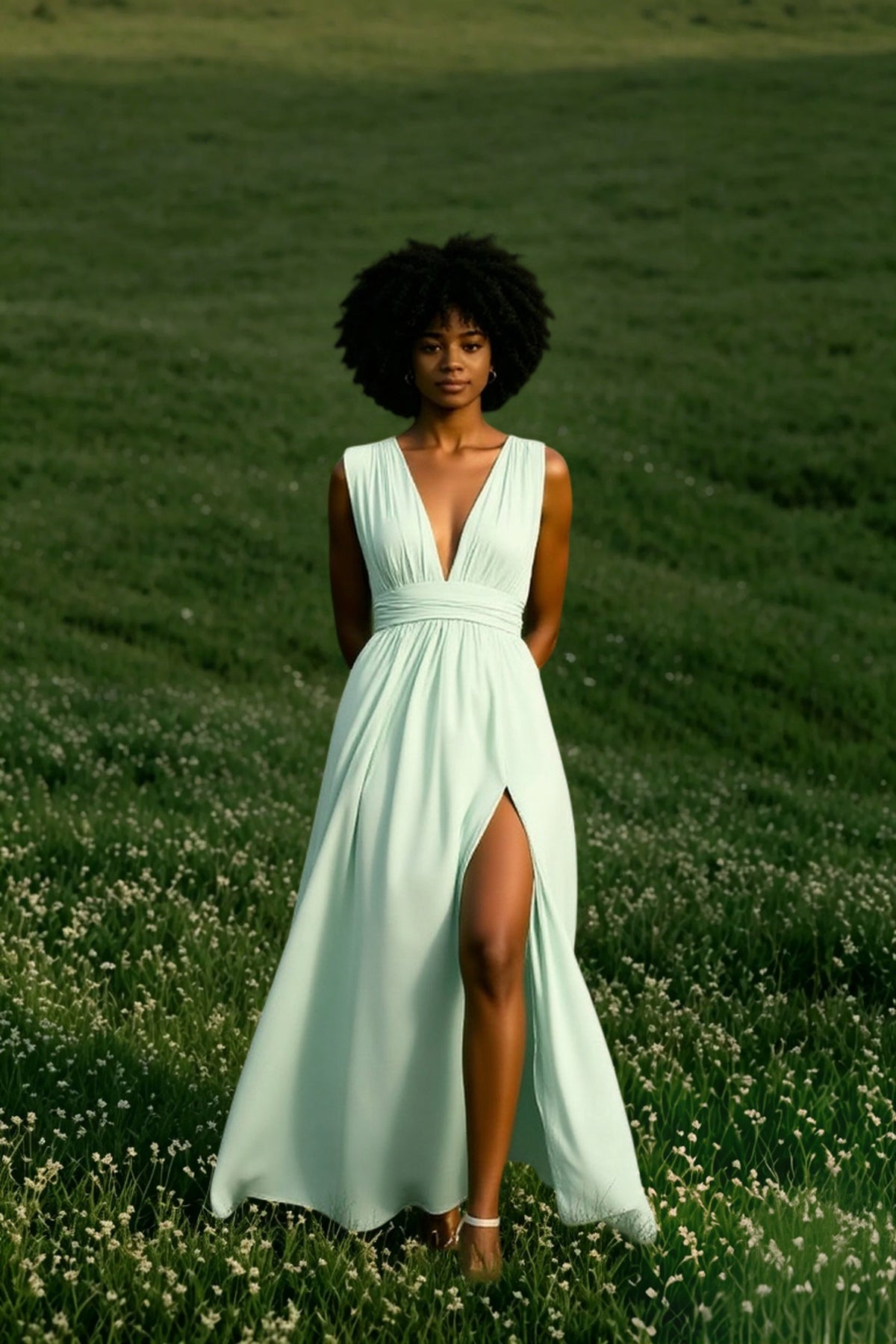 Deep V-Neck Dress