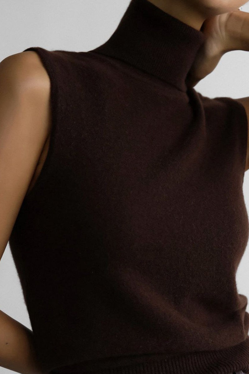 Sleeveless Turtleneck Fine Knit Sweater 10