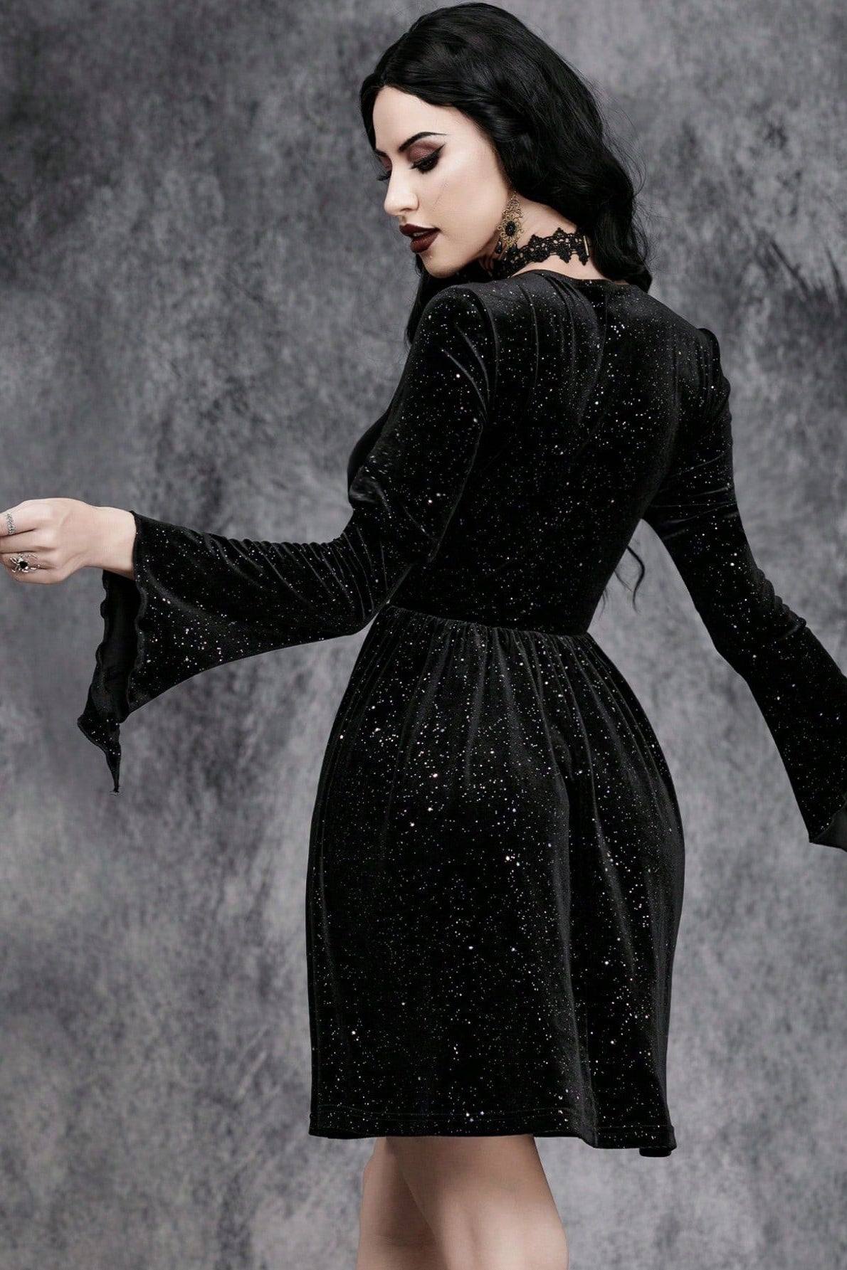 Velvet V-Neck Gothic Dress