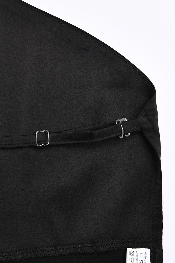 Halter Neck Top High-Slit Skirt Two Pieces Set