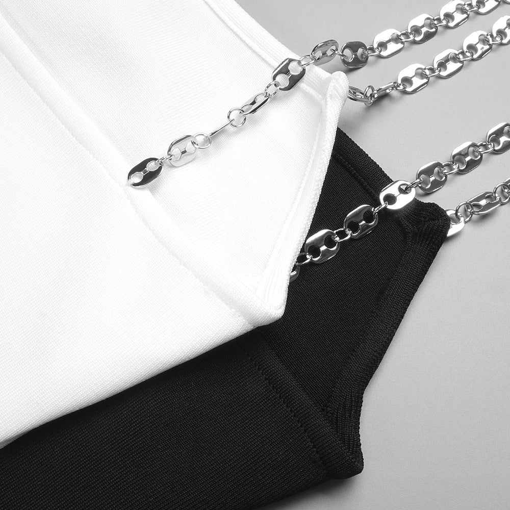 Chain Strap Sleeveless Bodycon Maxi Dress 22