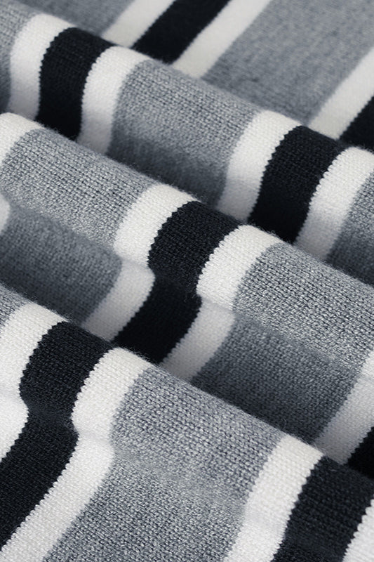 PrincessAce Off Shoulder Striped Long Sleeve Sweater