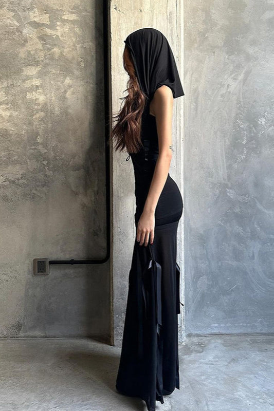 Sexy Hooded Versatile Bodycon Maxi Dress