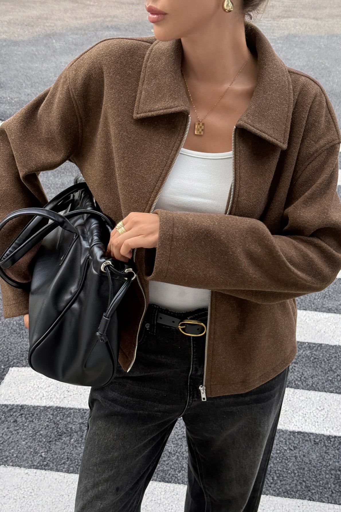 Casual Solid Color Long Sleeve Coat - Fashionpara