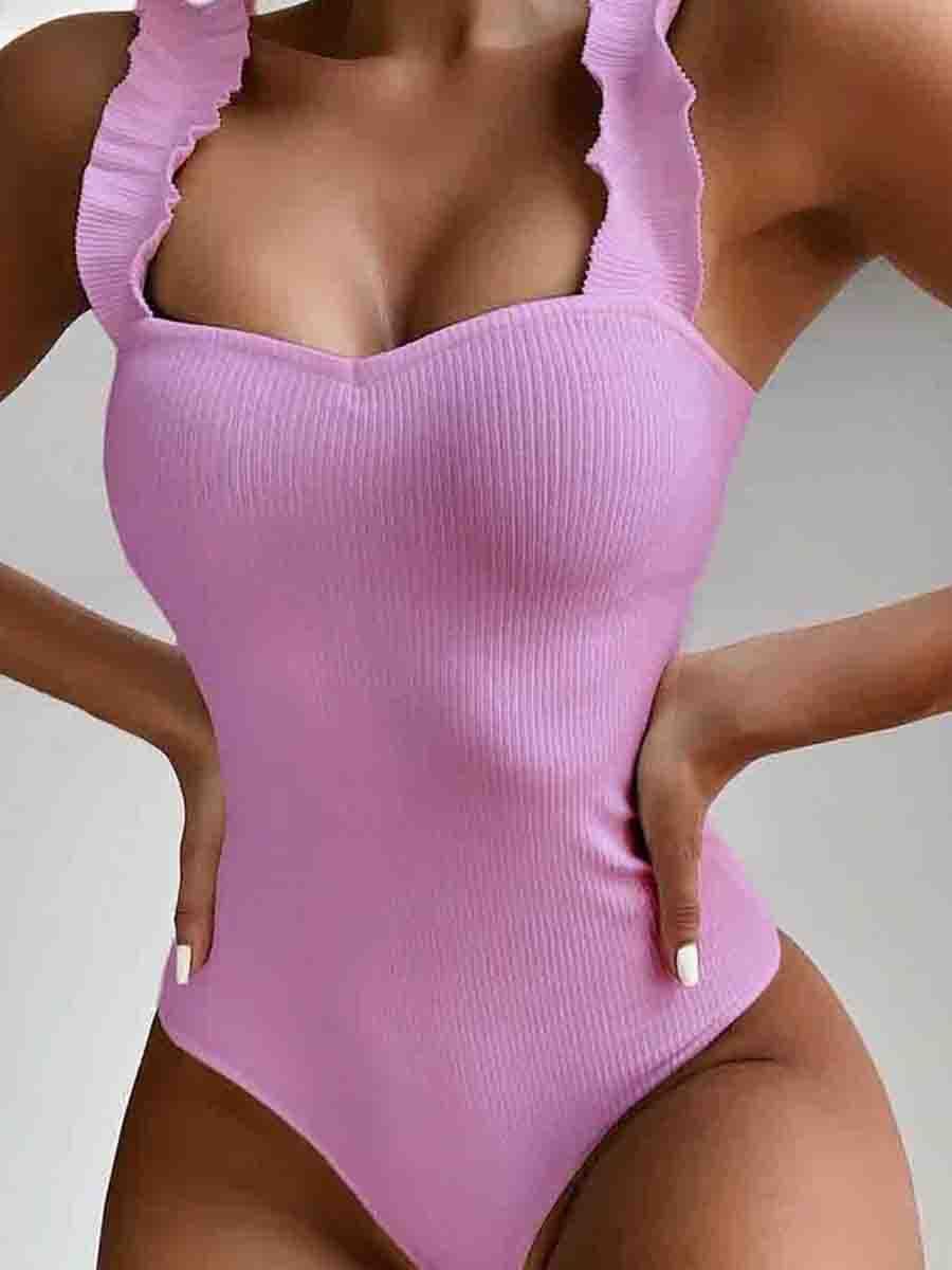 Flounce Design One-piece Swimsuit - Fashionpara