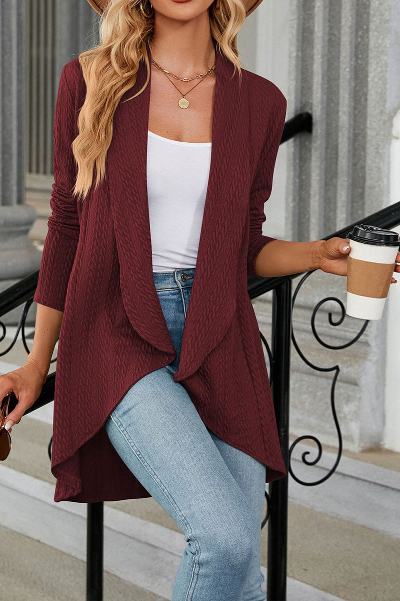 Uniqshe Lapel Loose Knitted Cardigan for Effortless Style
