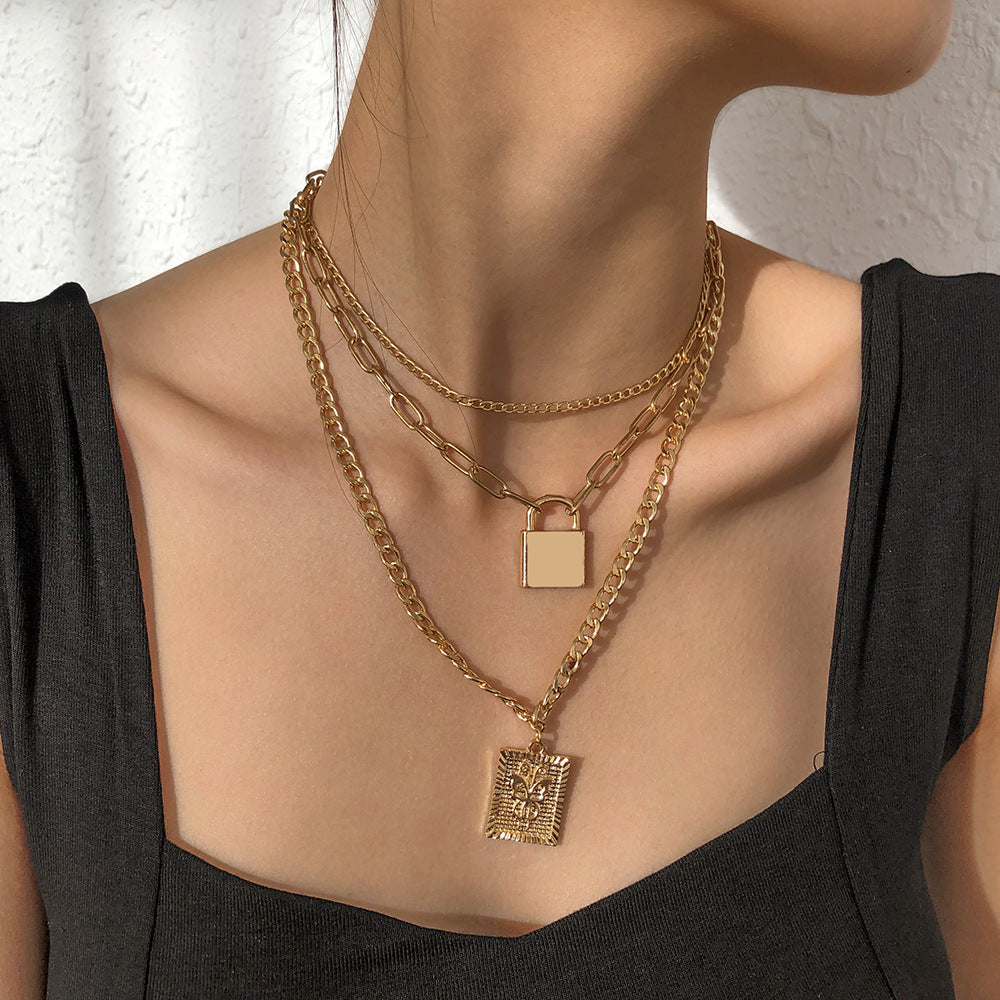 Retro Geometry Metal Necklace