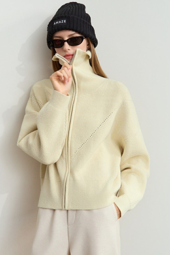 Cropped Sailor Collar Cardigan