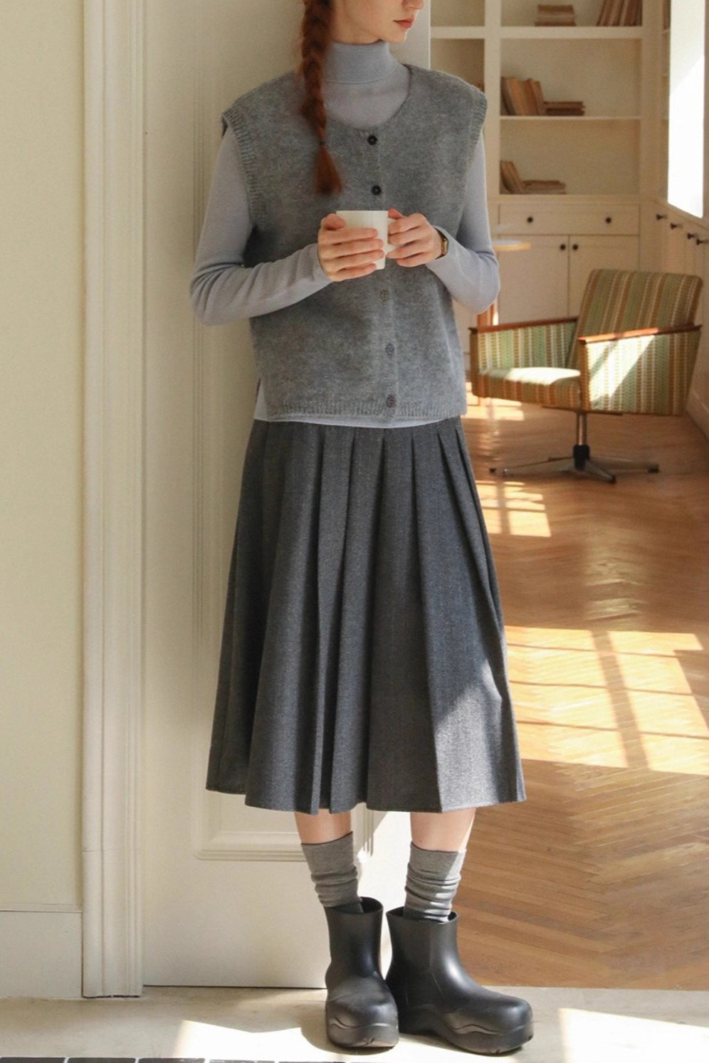 Relaxed Fit Crewneck Knit Top