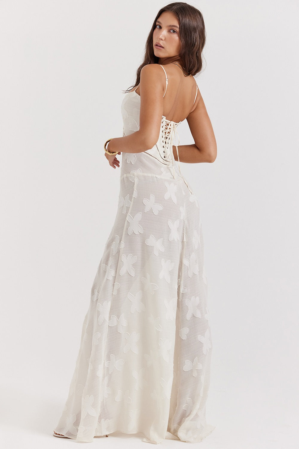 Floral Print Sweetheart Spaghetti Strap Slip Maxi Dress