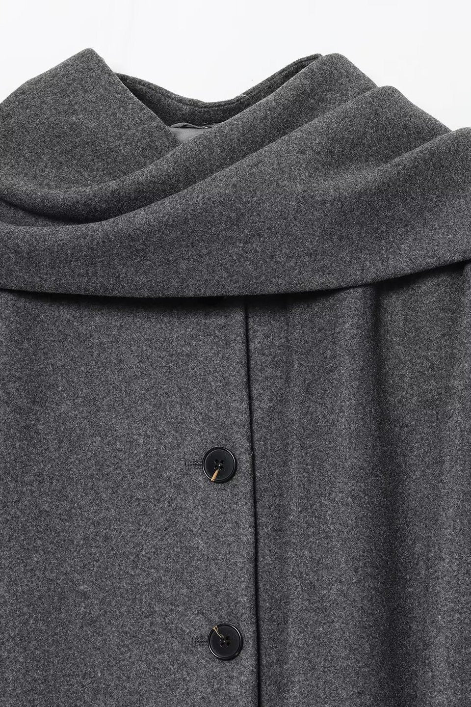 Scarf Collar Trench Coat - Fashionpara