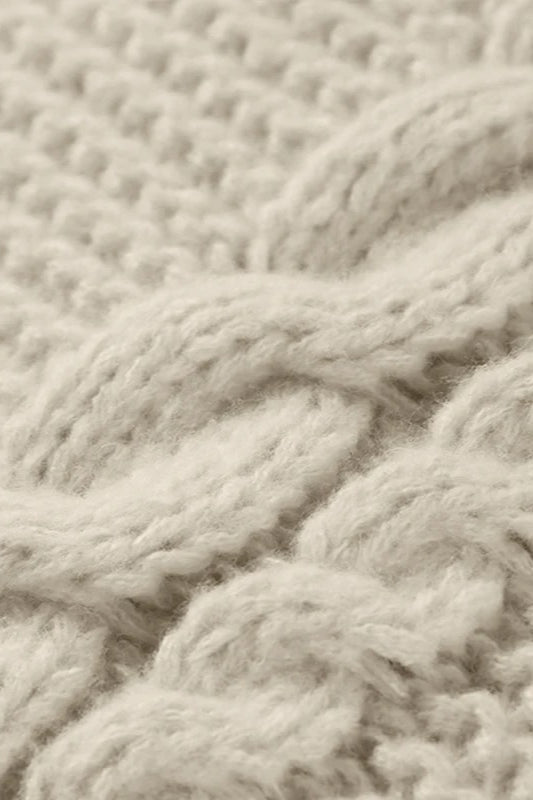 PrincessAce Oversized Cable Knit Crew Neck Sweater for Comfort