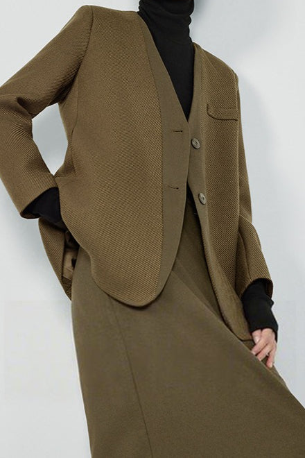 V Neck Single Breasted Blazer 3