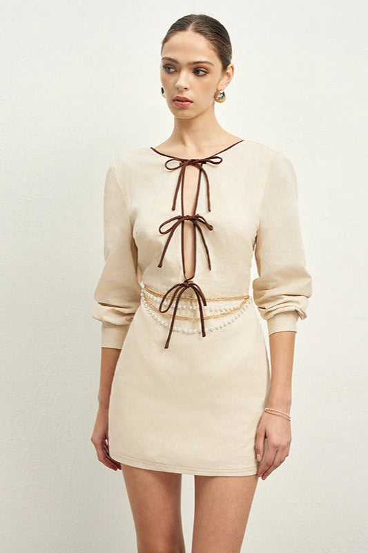 Lace-Up Cutout Back Mini Dress