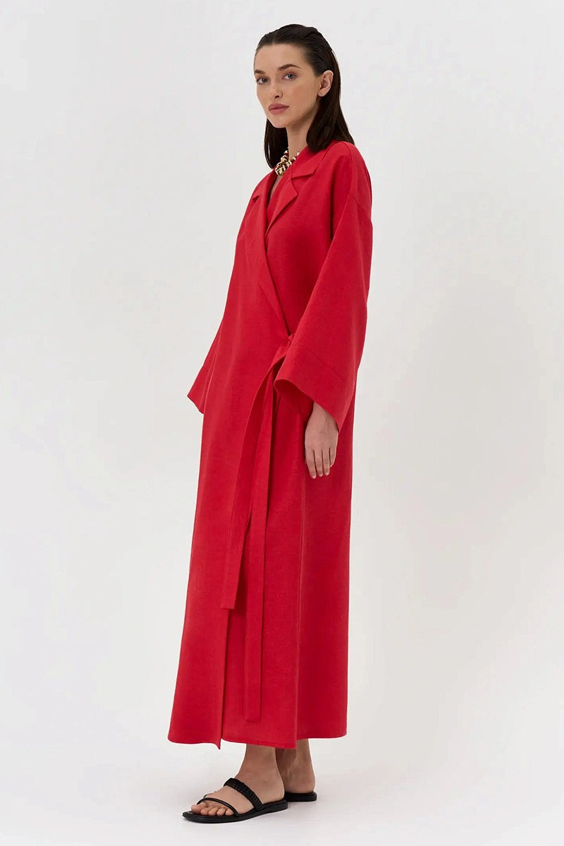 Woolen Solid Color Elegant Loose Fit Overcoat