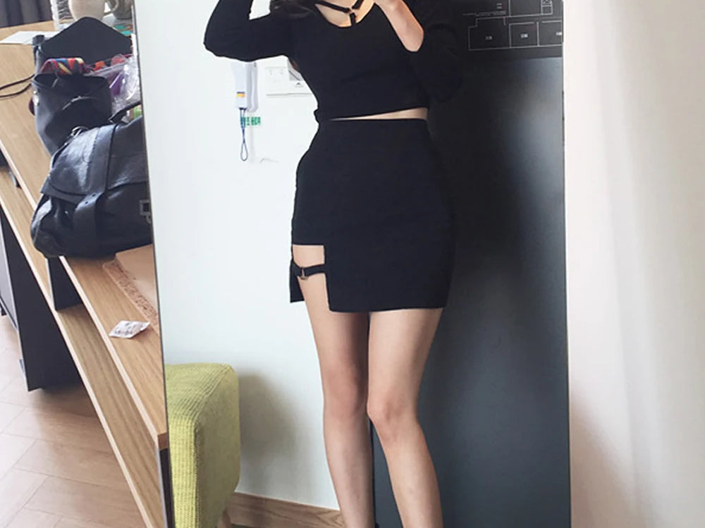 Irregular High Waist Bandage Skirt