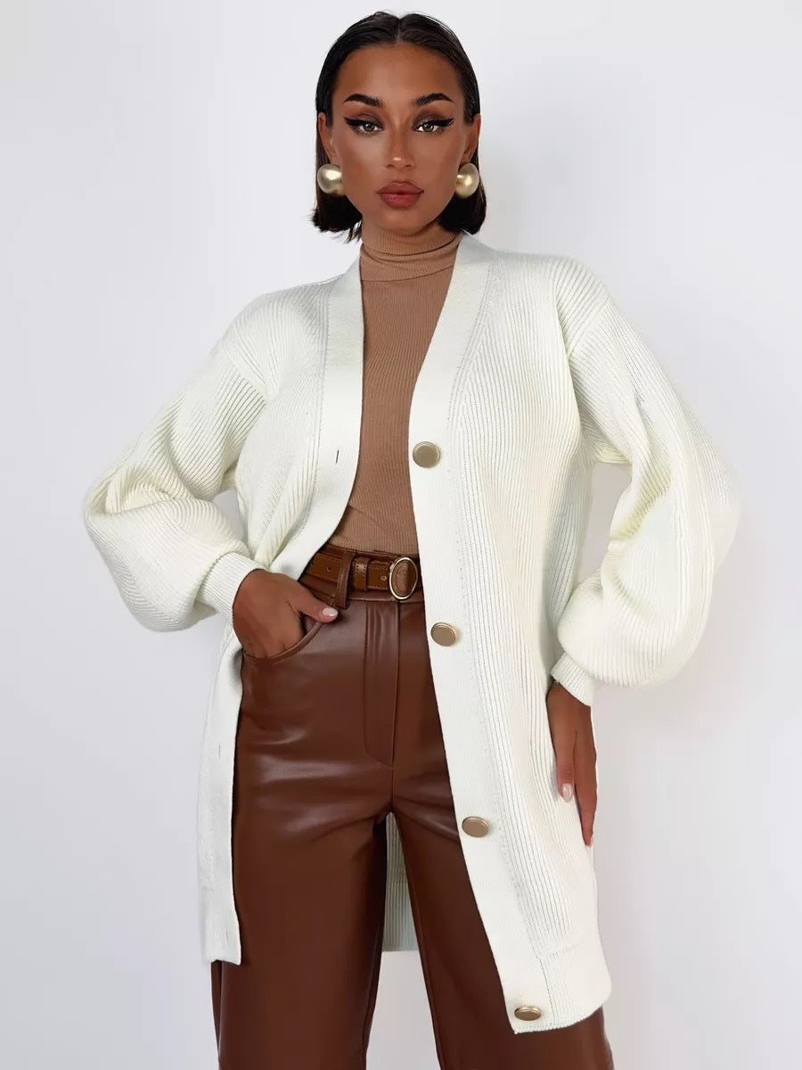 Chic Solid Loose Knit Cardigan for Effortless Style