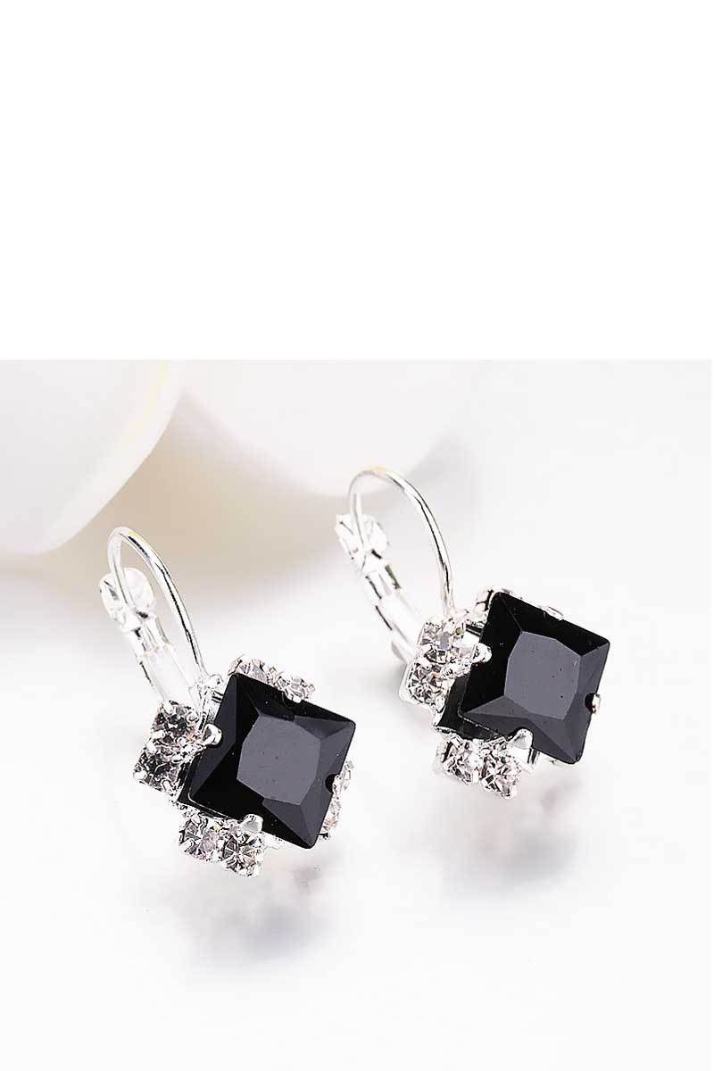 Simple Rhinestone Gem Alloy Earrings - Fashionpara