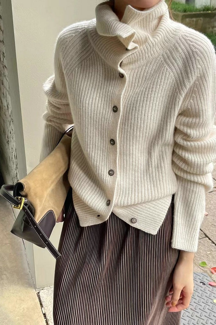 Textured Rib Slim-Fit Knit Cardigan for Chic Layering