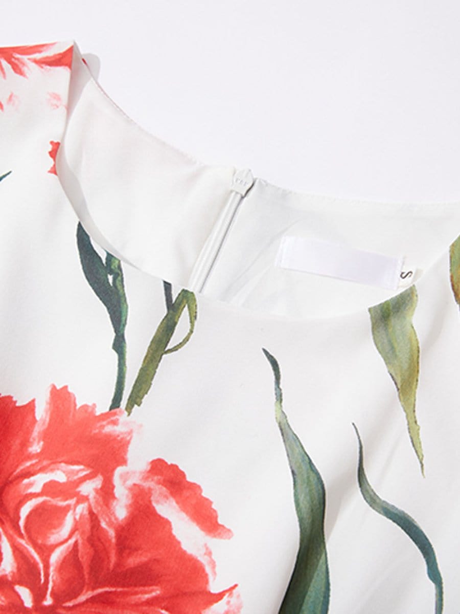Flower Sleeveless Midi - Fashionpara