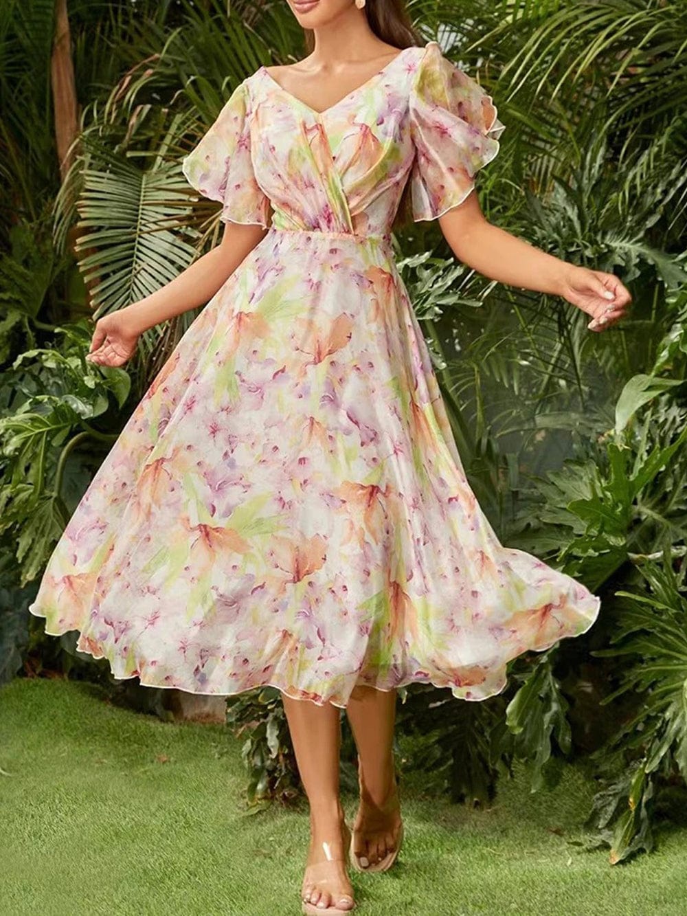 Butterfly Midi Dress - Fashionpara