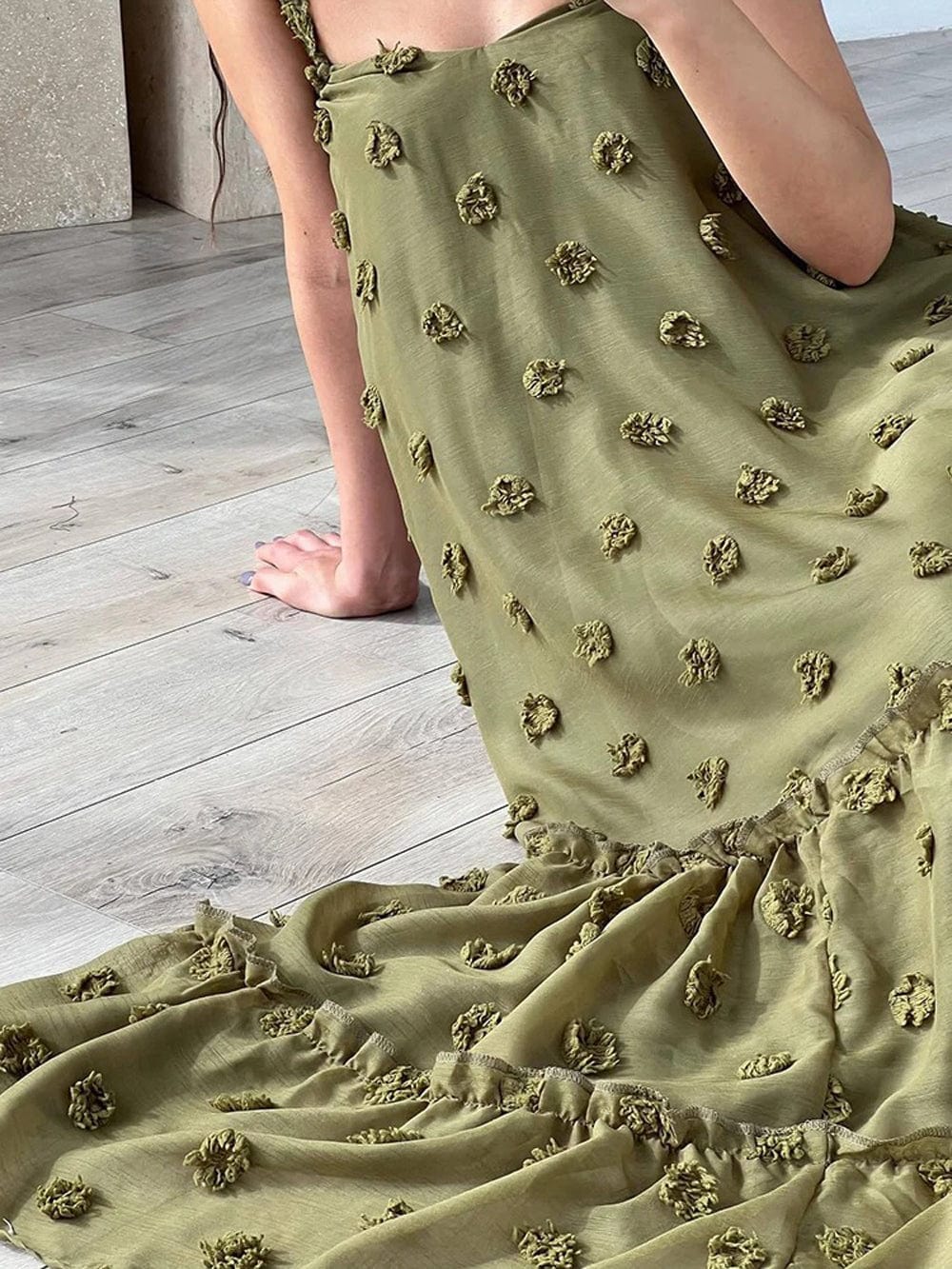 Appliques Sleeveless Maxi - Fashionpara