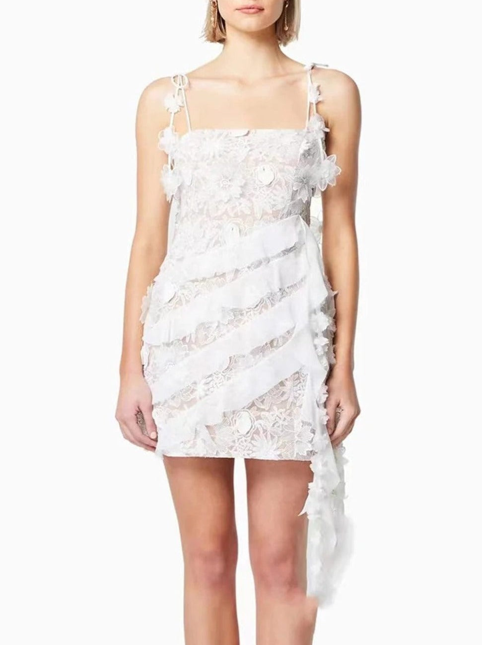 Appliques Sleeveless Mini - Fashionpara