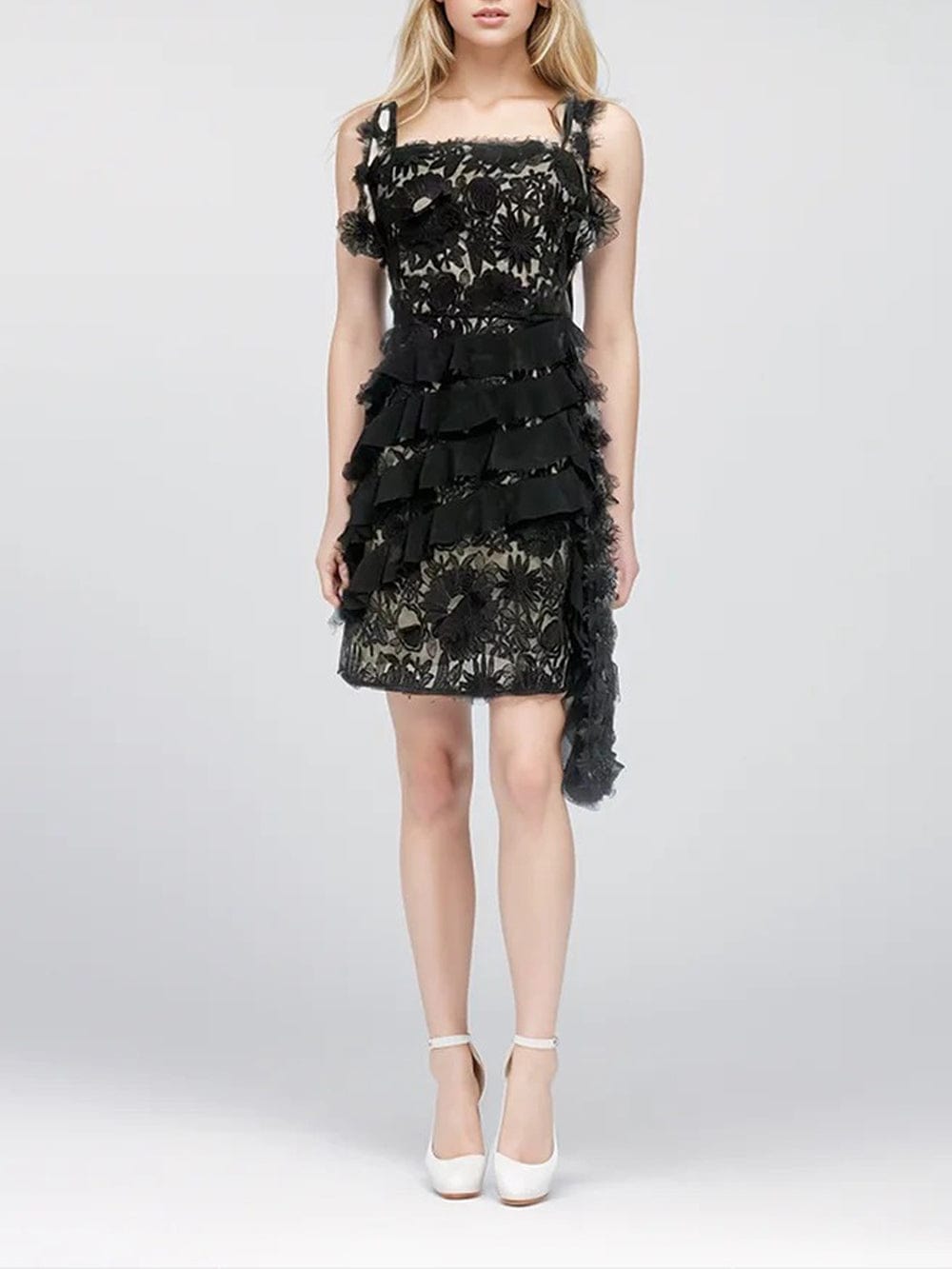 Appliques Sleeveless Mini - Fashionpara