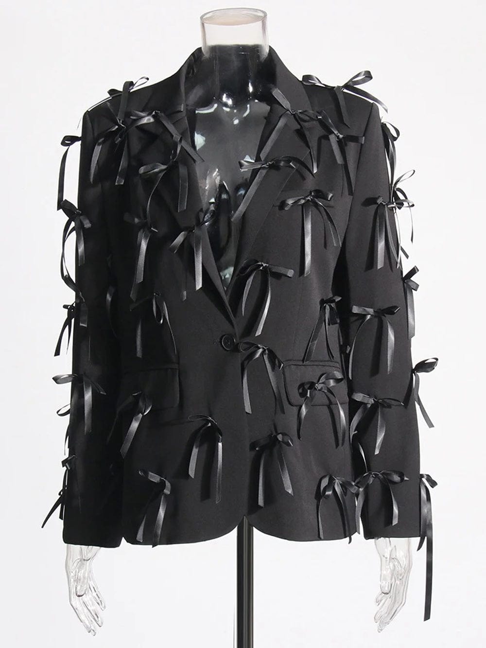 Bowknot Casual Blazer - Fashionpara