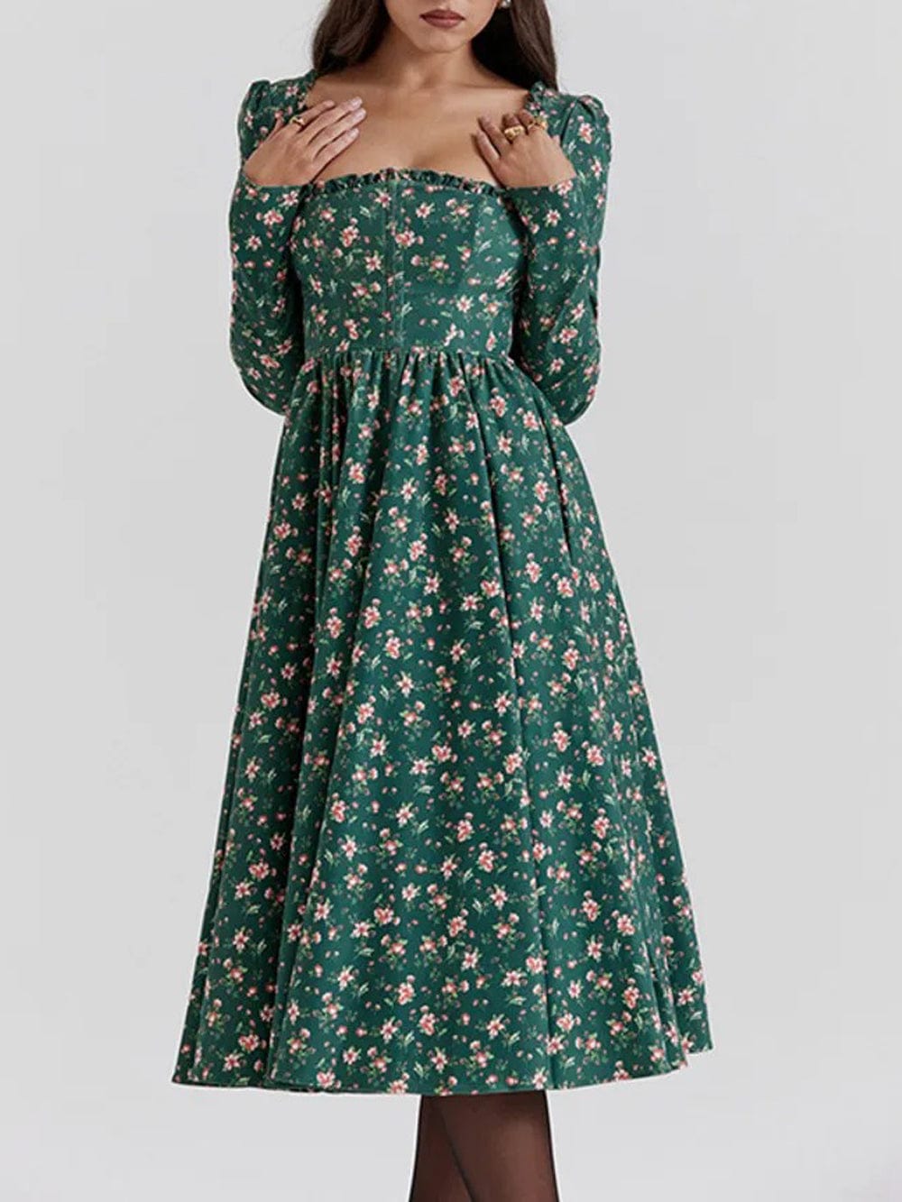 Flower Waist Midi - Fashionpara