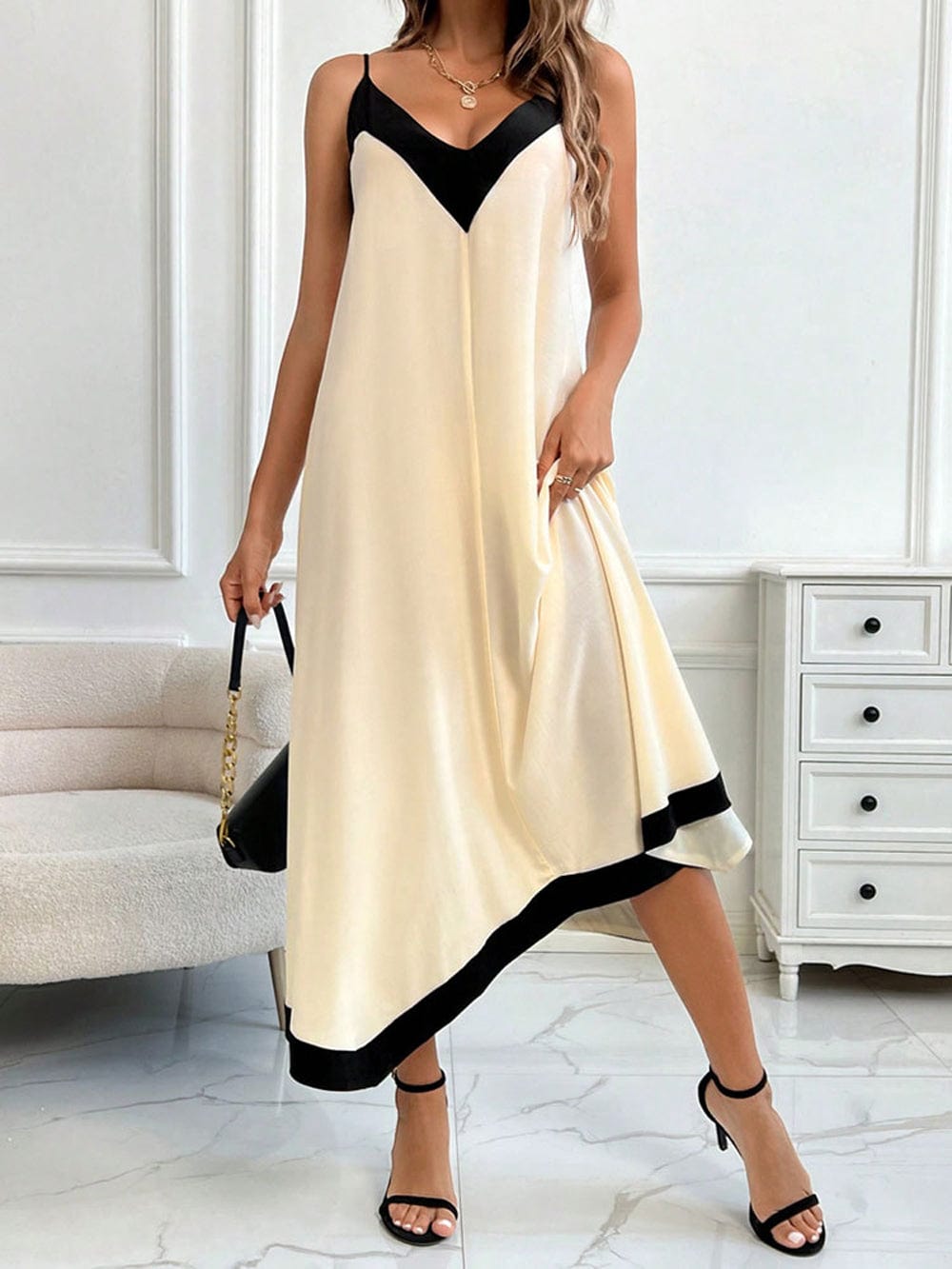 Asymmetrical Midi Dress - Fashionpara