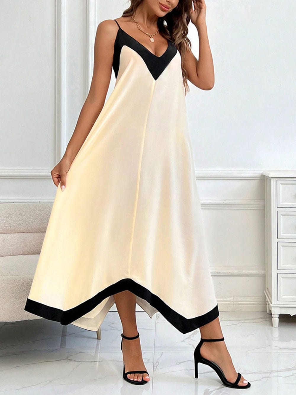 Asymmetrical Midi Dress - Fashionpara