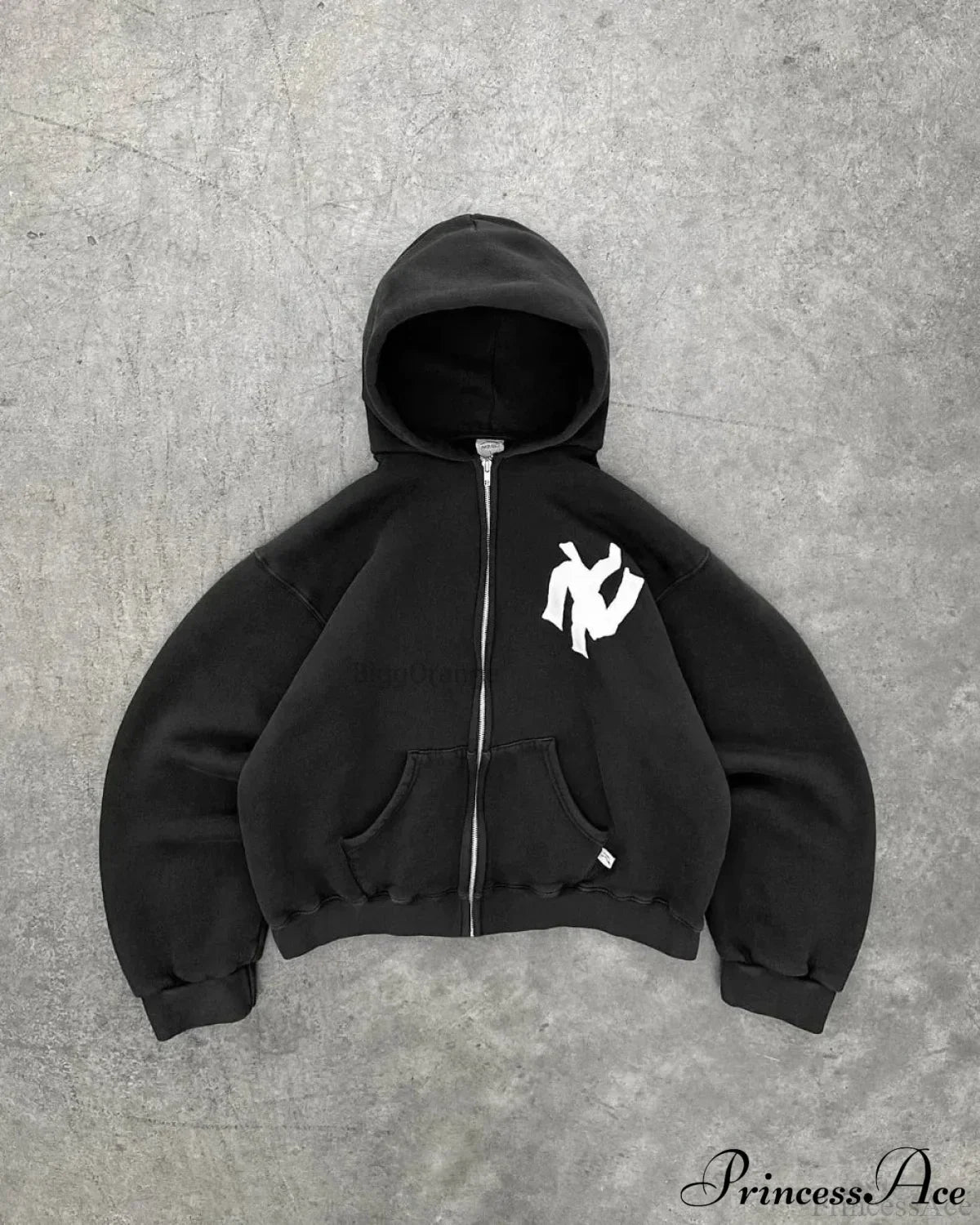 Dark Antique Large Design Hoodie Black2 / M