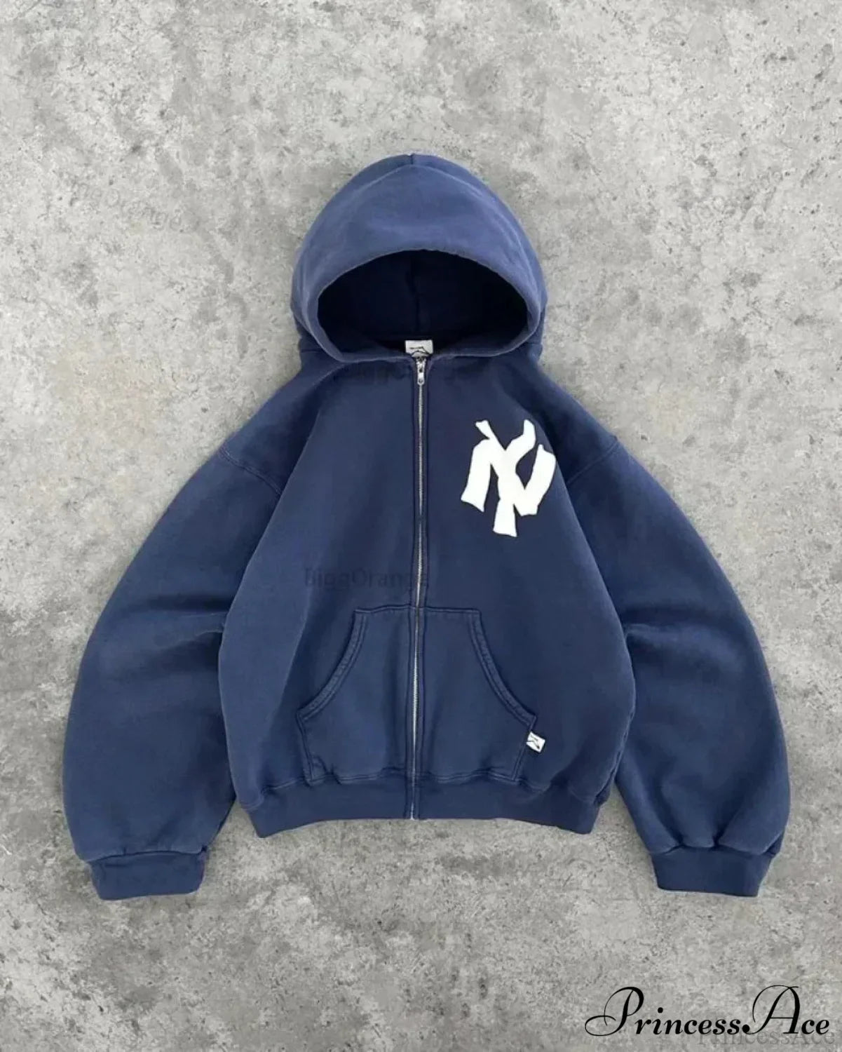 Dark Antique Large Design Hoodie Blue / M