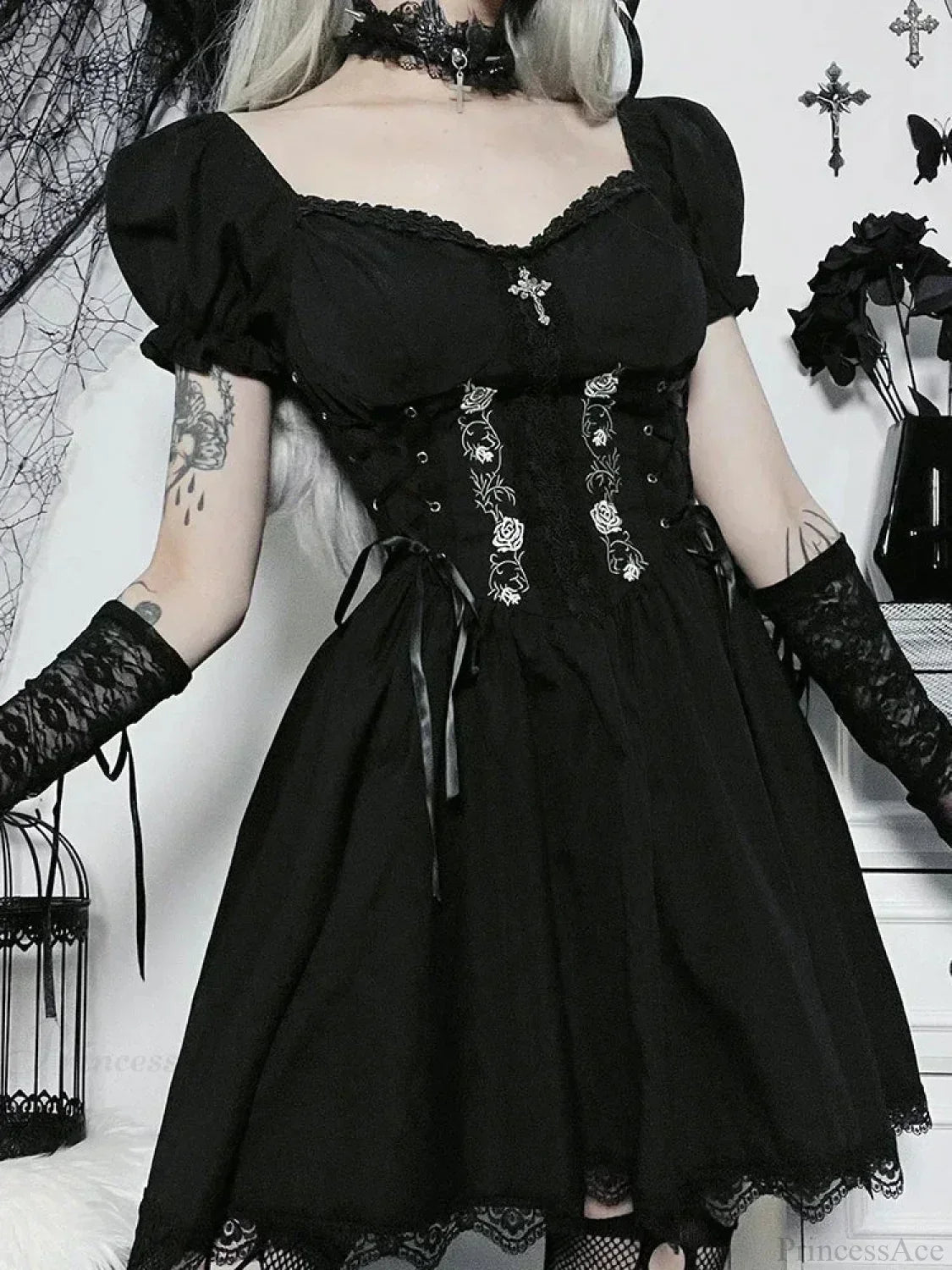 V-Neck Sleeveless Corset Bodycon Mini Dress in black