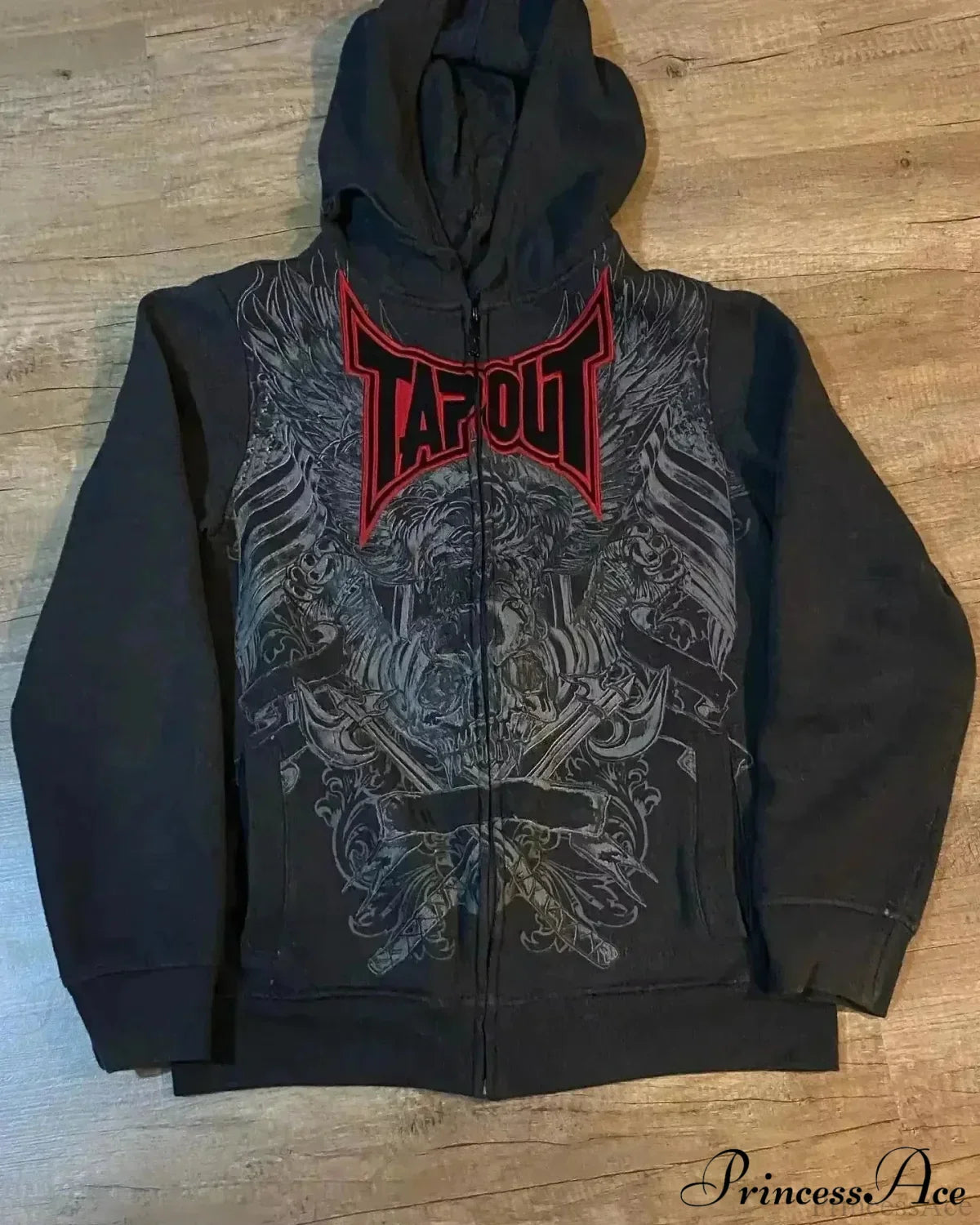 Dark Crimson Letter Antique Hoodie black1 / S