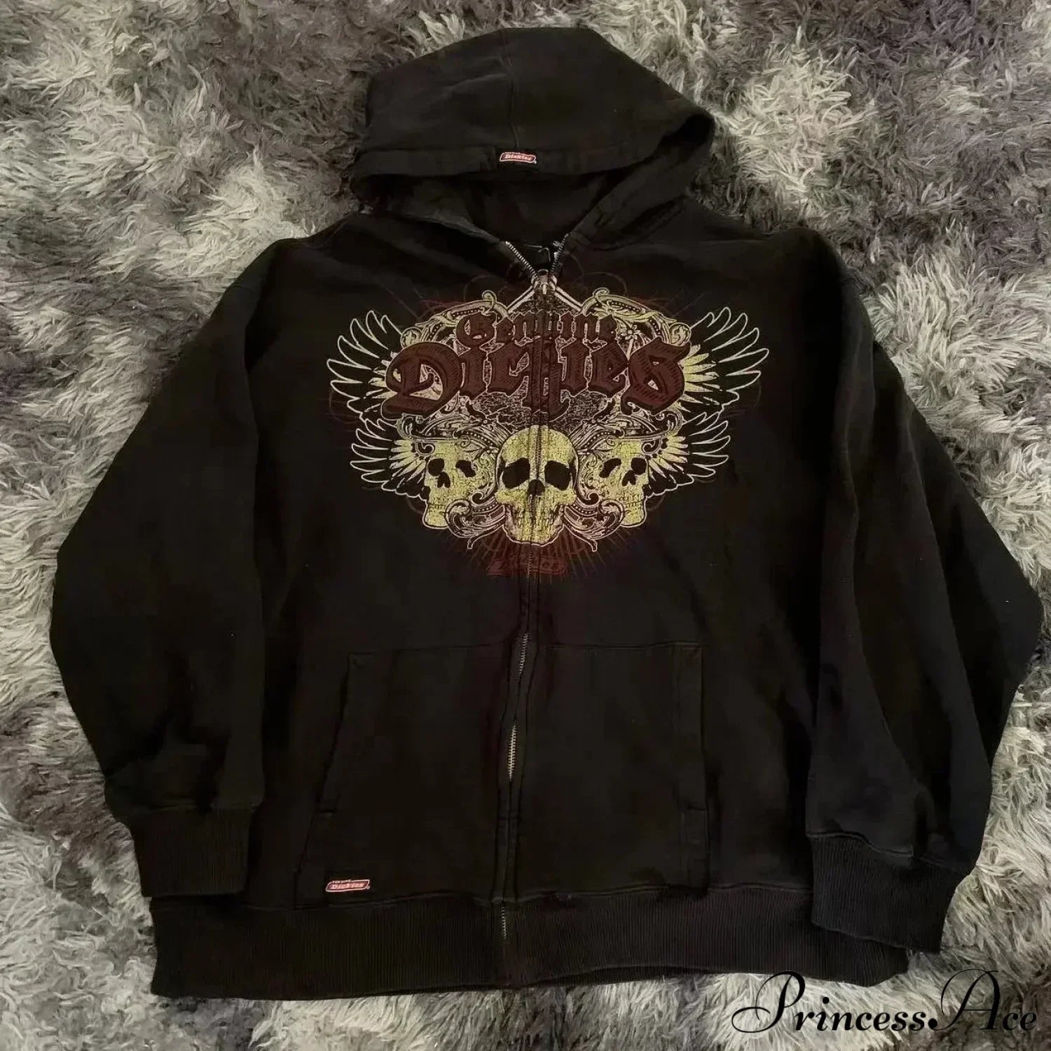 Dark Crimson Letter Antique Hoodie black2 / S