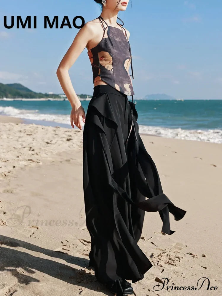 Dark Design Détachable Patch Large Leggings Vintage Pants