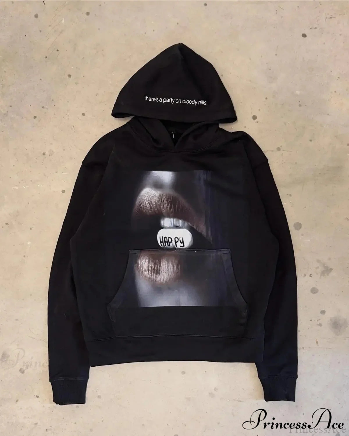 Dark Dirty Pictorial Print Hoodie black6 / M
