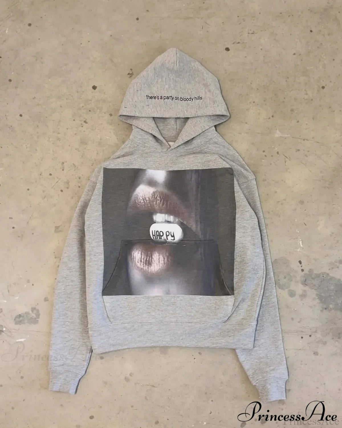 Dark Dirty Pictorial Print Hoodie gray / M